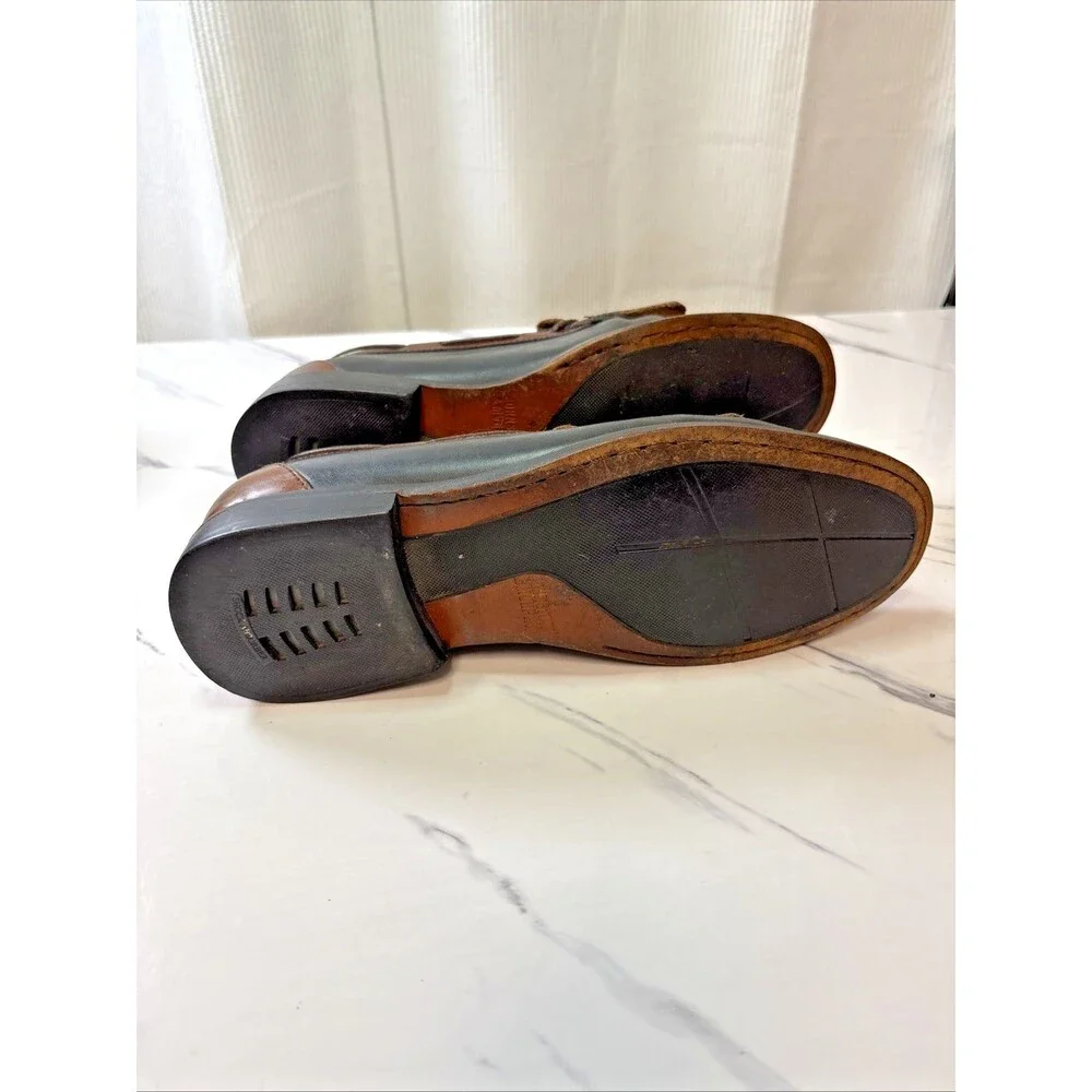 Johnston & Murphy Loafers Dress Shoes Leather Brown Black Tassels 10M